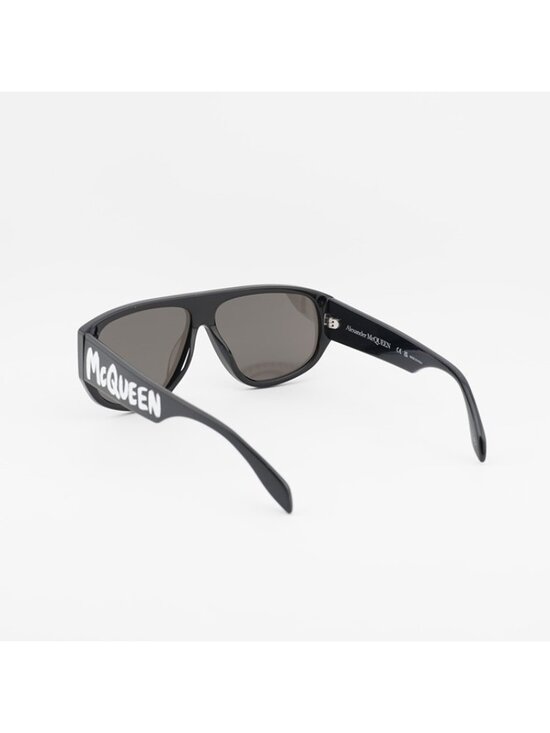 Alexander McQueen AM0386S 001 Sunglasses Black Shield Frame, Black Lenses main image 11